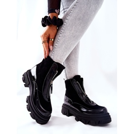 Nahkaeristetyt saappaat Laura Messi Musta 2371 2