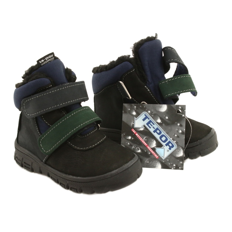 Poikien saappaat vedenpitävällä kalvolla Mazurek 1360 Musta ja laivastonsininen 7