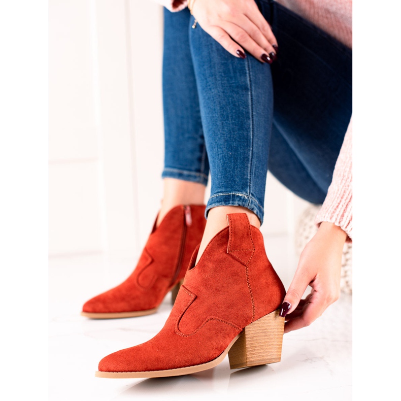 Lucky Shoes Punaiset mokkanahkaiset saappaat punainen 2