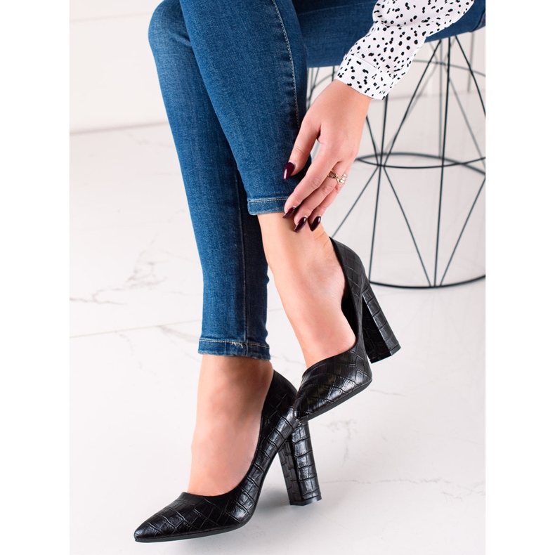 Sweet Shoes Mustat pumput Eco -nahalla 1