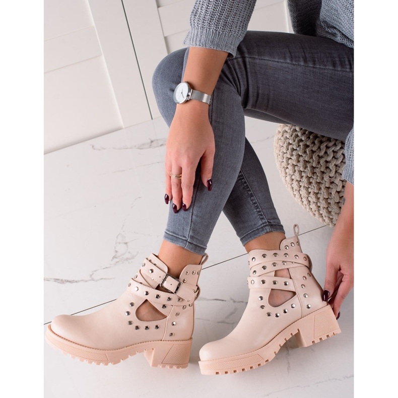 Bestelle Muodikkaita työntekijöitä tekojalokivillä beige 1