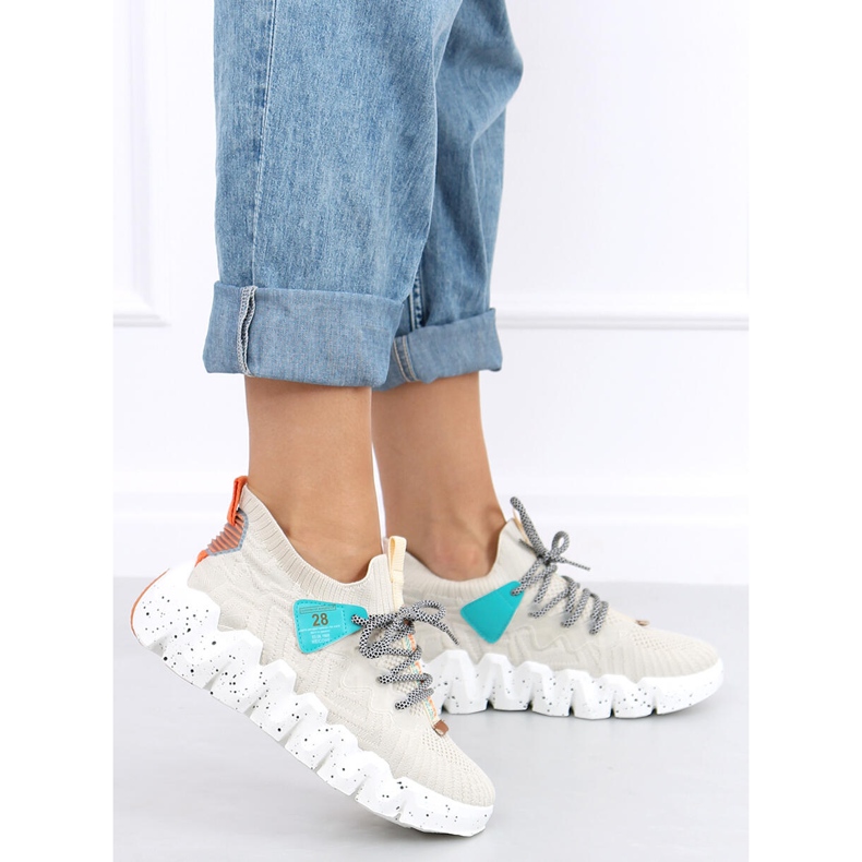 Korkeapohjainen beige NB387 Beige urheilukengät 2