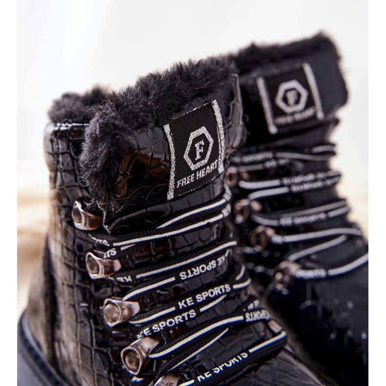 Lasten turkiseristetyt mustat saappaat Doreen 1