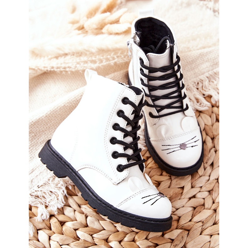 Lämmin saappaat työntekijät vetoketjulla Valkoinen hiiri 1