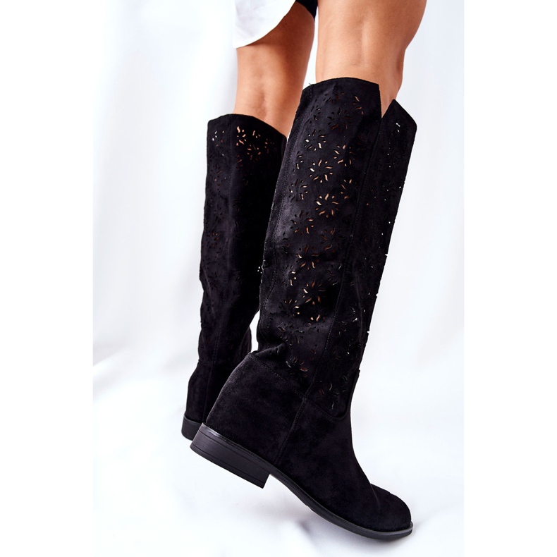 PG1 Avoimet saappaat piilotetulla mustalla kiilalla Laralla 2