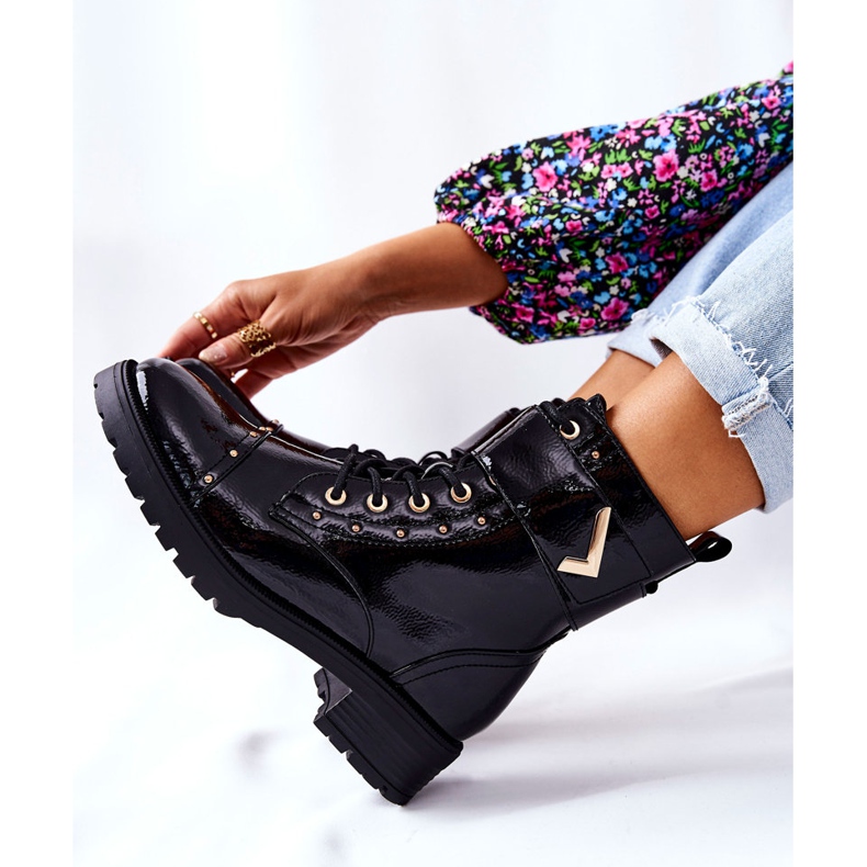 PG1 Lämpimät lakatut mustat Colira -saappaat 2