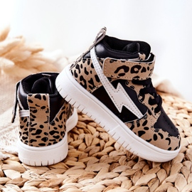 FR1 Lasten korkeat urheilukengät, musta ja beige Bartnie valkoinen ruskea 1