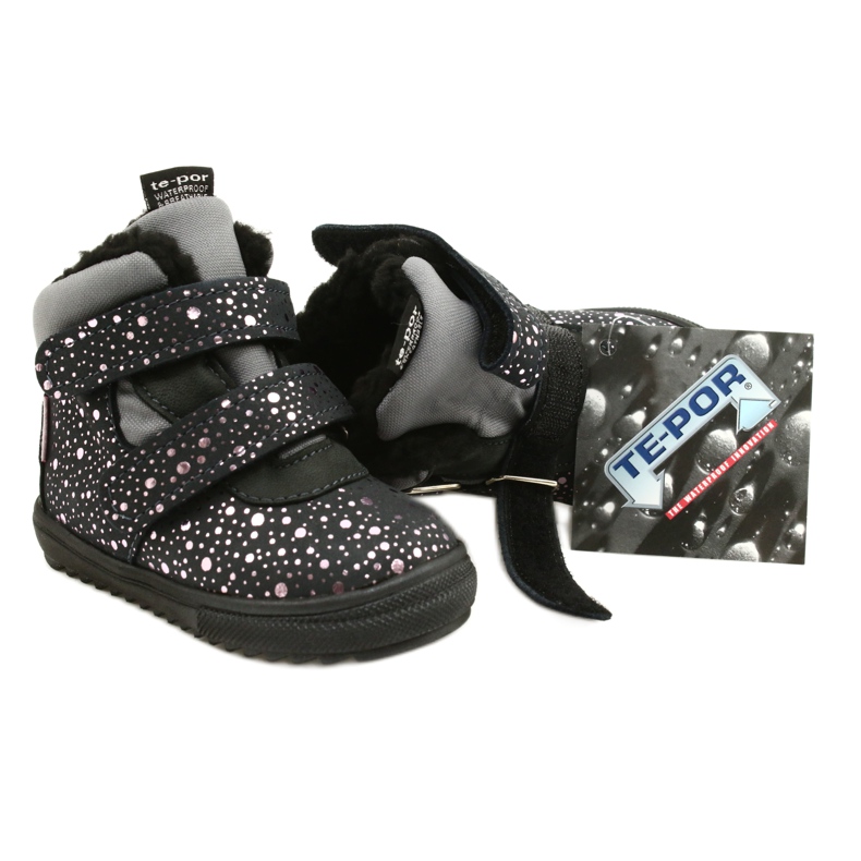 Vedenpitävät saappaat vaaleanpunaisella ruusulla TE-POR Mazurek 1360 harmaa 6