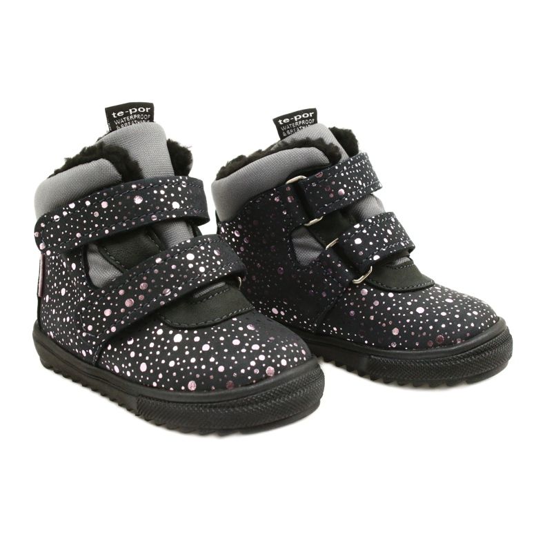 Vedenpitävät saappaat vaaleanpunaisella ruusulla TE-POR Mazurek 1360 harmaa 5