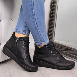 Mustat nahkasaappaat, kiilakorko Helios W H524B 1