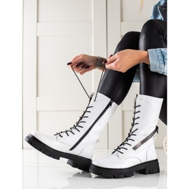 Sergio Leonen saappaat koristeellisella vetoketjulla valkoinen 2