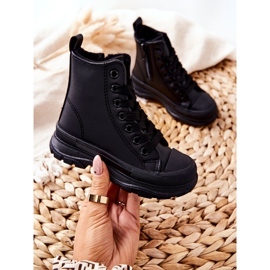 FR1 Lasten nahkaeristetyt lenkkarit, musta Bomi 2