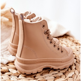 FR1 Lasten nahka lämmin lenkkarit Beige Bomi 2