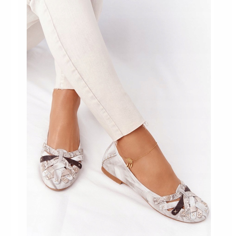 Naisten nahkabaleriinit Maciejka 01358-44 Dirty Beige 4