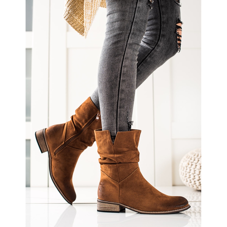 Evento Mokkanahkaiset cowboy -saappaat ruskea 1