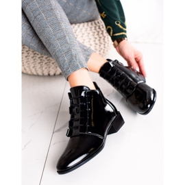 W. Potocki Tyylikkäät lakatut Potocki -saappaat musta 1