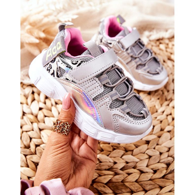 PJ2 Lasten urheilukengät, joissa tarranauha hopea Vibo 1