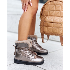 POTOCKI Korkeat turkiseristetyt lumisaappaat Golden Sneezy kultainen 1