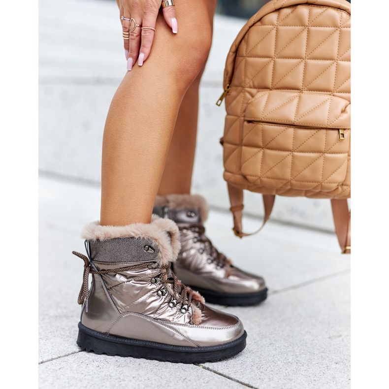 POTOCKI Korkeat turkiseristetyt lumisaappaat Golden Sneezy kultainen 1