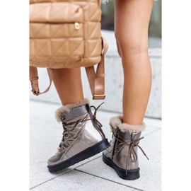 POTOCKI Korkeat turkiseristetyt lumisaappaat Golden Sneezy kultainen 2