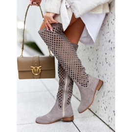 PA2 Mokkanahka, jossa avoin kuvio Vaaleanruskea Pointe 2