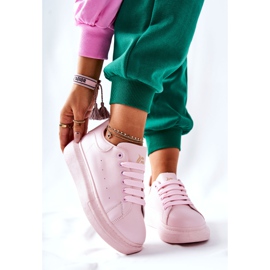 Nahkaiset urheilukengät vaaleanpunaisella Lemmy -alustalla vaaleanpunainen 2