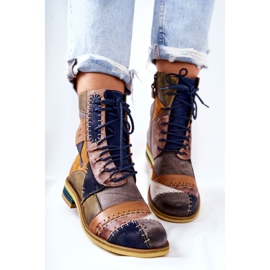 Maciejka Moniväriset nahkaiset Jodhpur-saappaat 05095-39 monivärinen 1