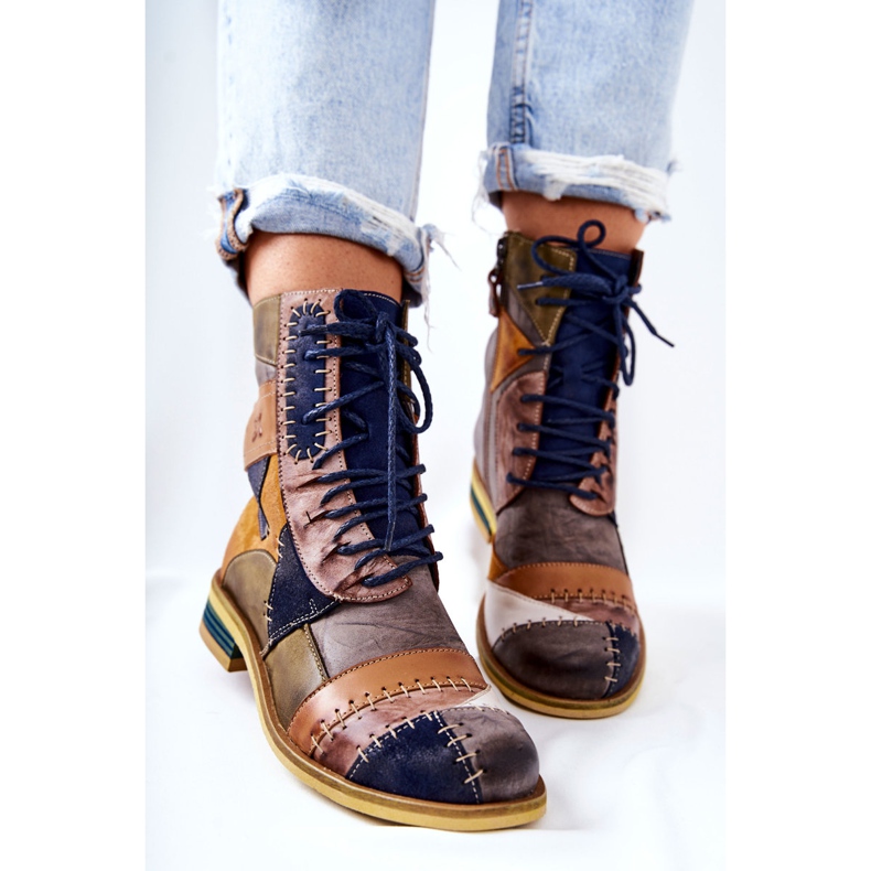 Maciejka Moniväriset nahkaiset Jodhpur-saappaat 05095-39 monivärinen 1