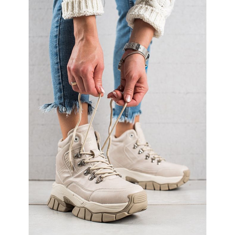 Naisten saappaat Big Star II274331 beige 2