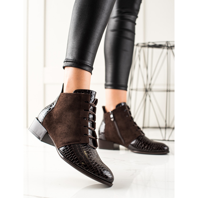 W. Potocki Tyylikkäät Potocki-saappaat ruskea 1