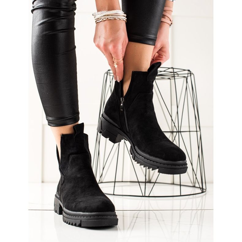 W. Potocki Leikatut mokkanahkalaukut musta 2