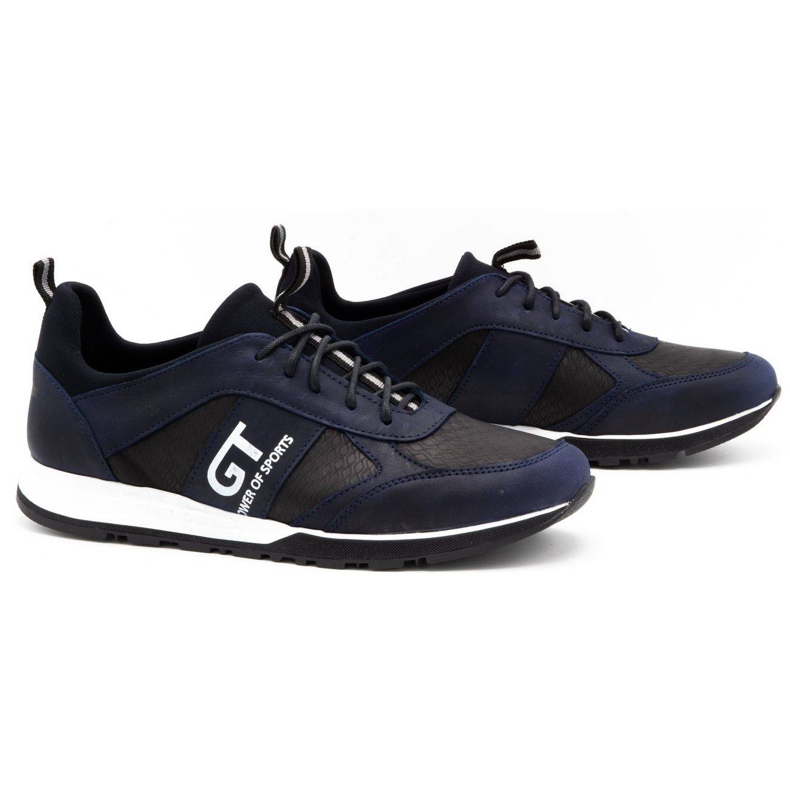 Polbut Urheilulliset miesten nahkaiset vapaa-ajan kengät 2111PLB, tummansininen 2