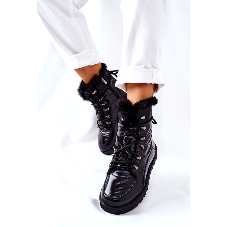 POTOCKI Korkeat turkiseristetyt lumisaappaat, musta Sneezy 5