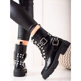 TRENDI Tyylikkäitä työntekijöitä tekojalokivillä musta 1