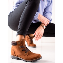 TRENDI Suede Traper-saappaat ruskea 1