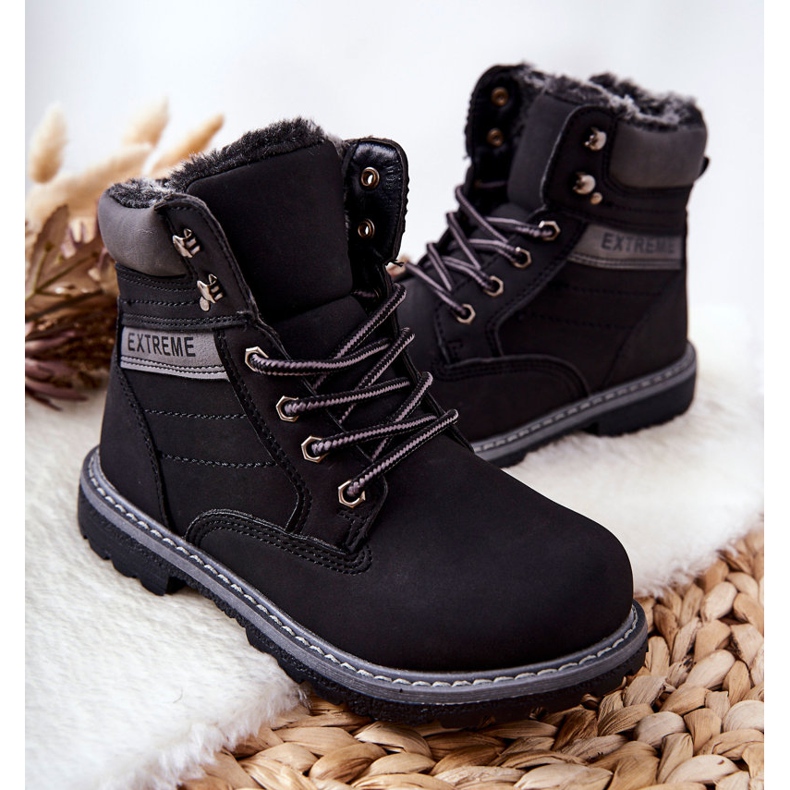 PA1 Lasten Black Warmed Trappers Graves musta 2