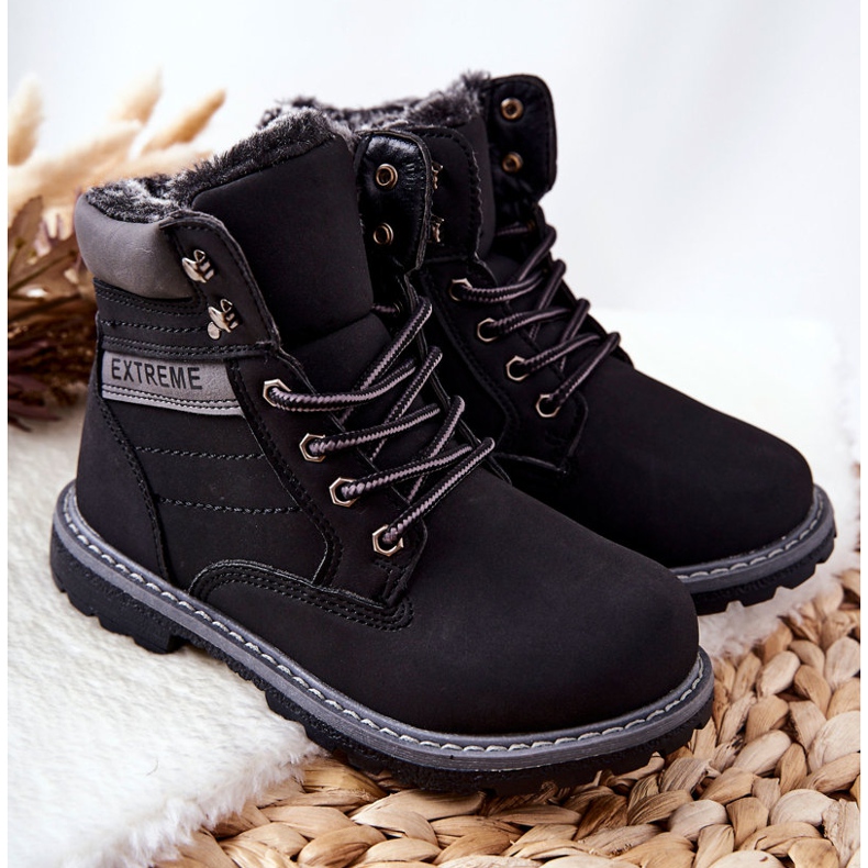 PA1 Lasten Black Warmed Trappers Graves musta 1