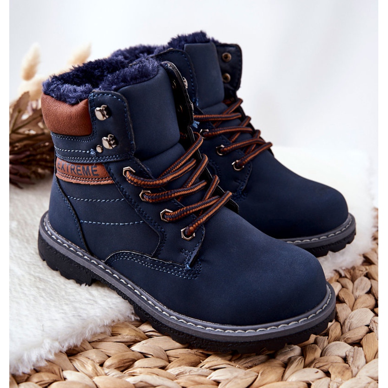 PA1 Lasten Lämpimät Trappers Navy Blue Graves ruskea laivastonsininen 1