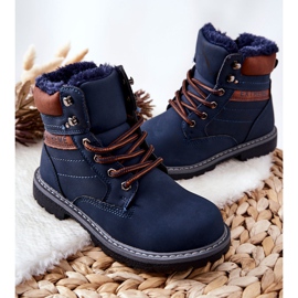 PA1 Lasten Lämpimät Trappers Navy Blue Graves ruskea laivastonsininen 2