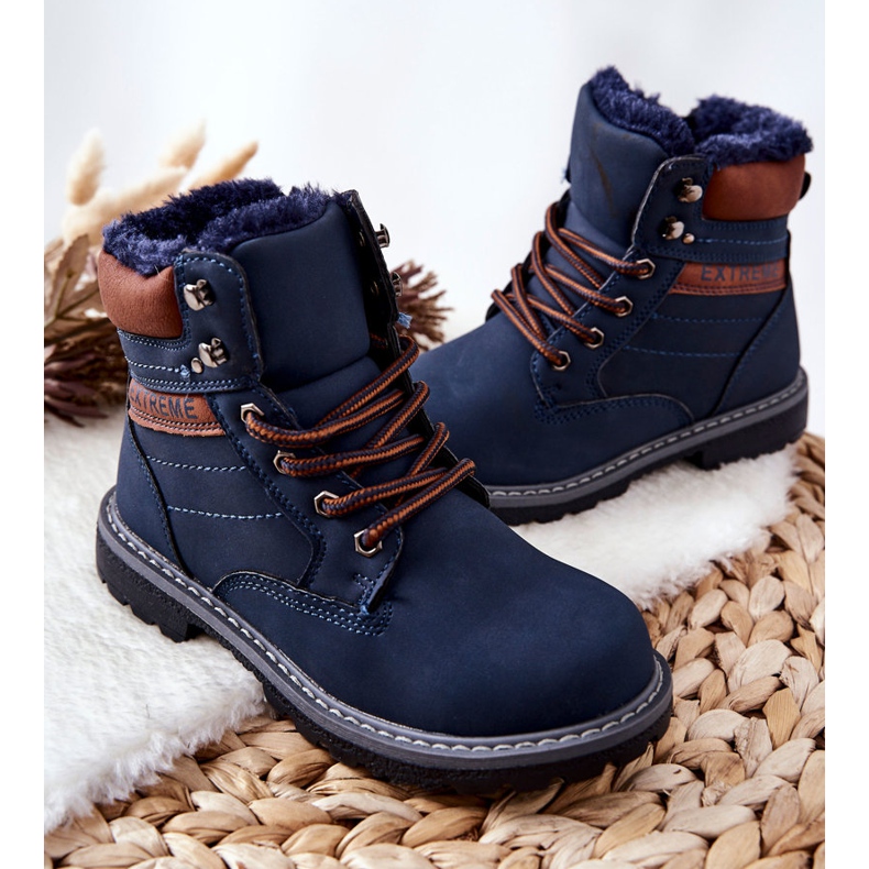 PA1 Lasten Lämpimät Trappers Navy Blue Graves ruskea laivastonsininen 2