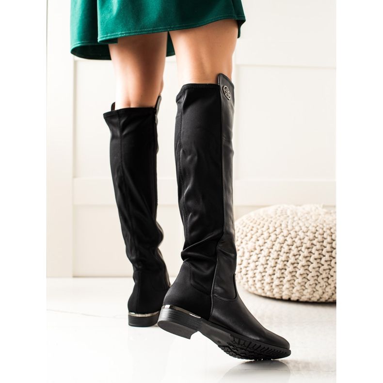 Weide Korkeat elegantit saappaat musta 1