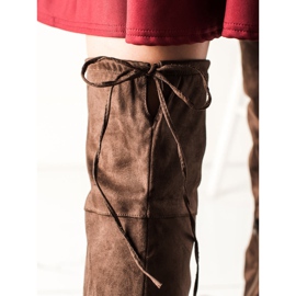 TRENDI Mukavat polven yli saappaat ruskea 1