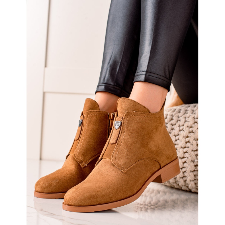 Camo Lämpimät saappaat vetoketjulla ruskea keltainen 1