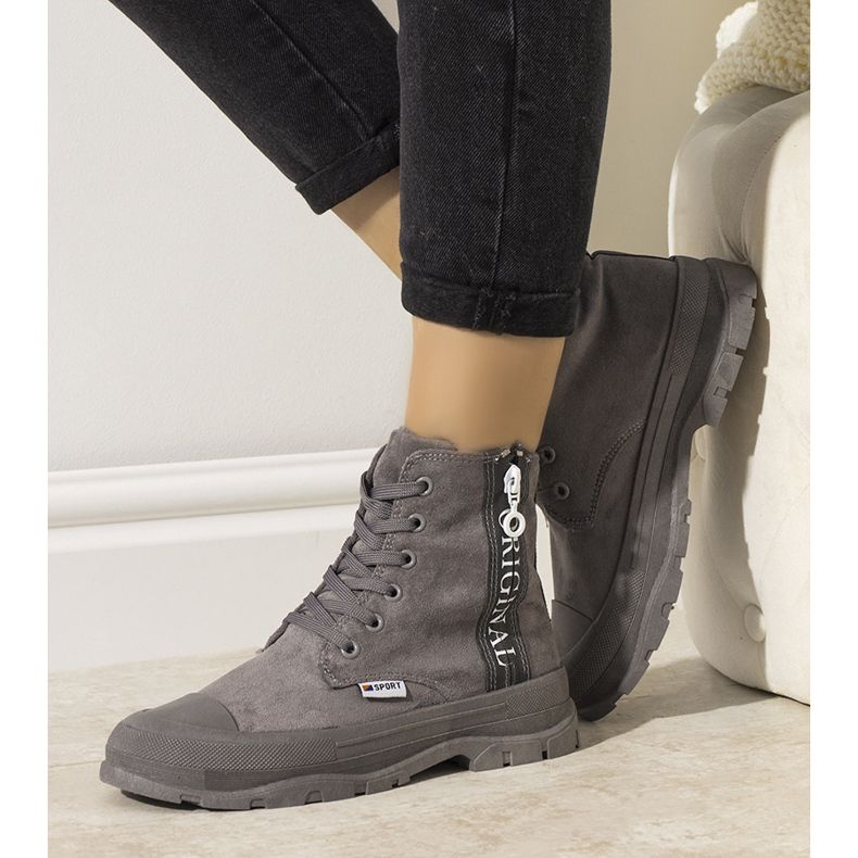 Harmaa naisten lämpimät Goris-saappaat 1