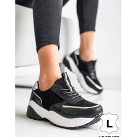 VINCEZA mustat nahkakengät hopea 1