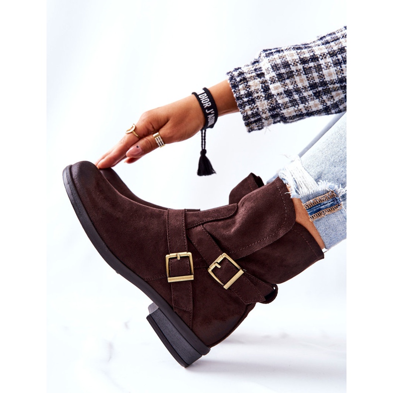 POTOCKI Suede saappaat soljet Ruskea Renisse 1