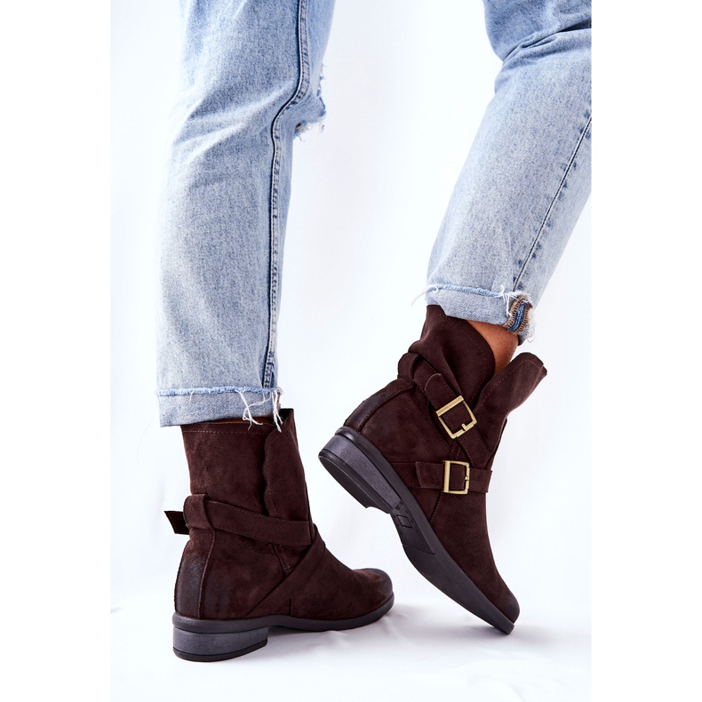 POTOCKI Suede saappaat soljet Ruskea Renisse 2