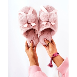 Turkistossut, joissa pompopeja, vaaleanpunaisia ​​pamppeja vaaleanpunainen 1