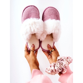 Lämpimät vaaleanpunaiset tossut Flamarin-turkilla beige vaaleanpunainen 1