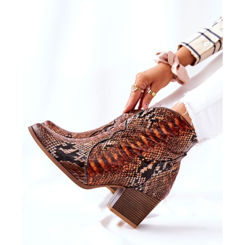 Lewski Shoes Cowboysaappaat Lewski Brown Snake Pattern EV28 ruskea 2